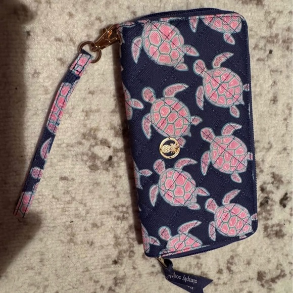 Simply Southern Navy and Pink Turtle Wallet - Picture 1 of 1
